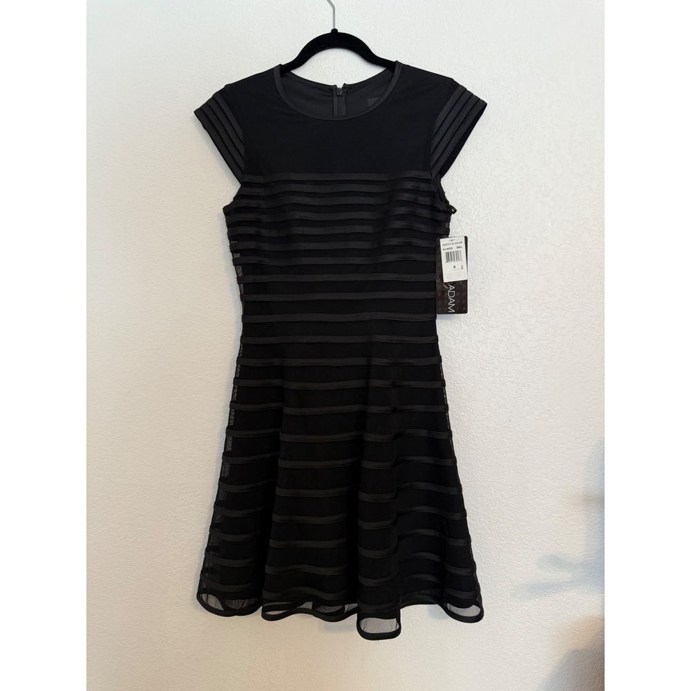 Betsy‎ & Adam Black Fit & Flare Dress - Size 4 - Party Cocktail